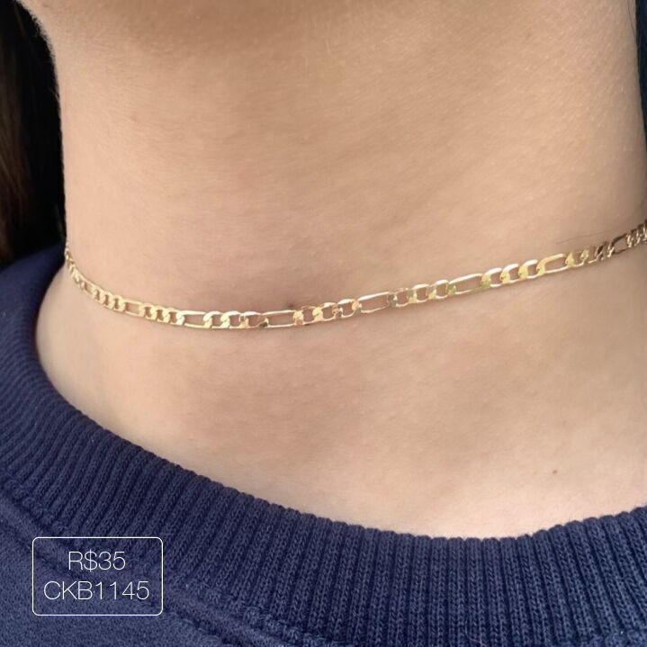 Choker 3X1 Fino Dourada